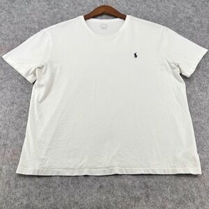 Polo Ralph Lauren Mens XL White Cotton Short Sleeve Crewneck Pony T-Shirt